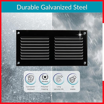6x2 Vent Cover - Black HVAC Return Air Grille - Image 3