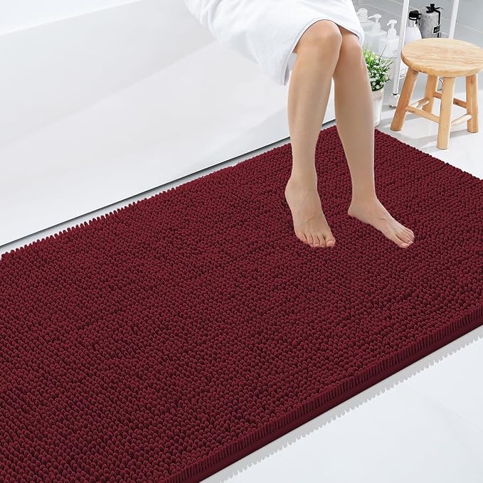 Smiry Luxury Chenille Bathroom Rugs 50x30, Extra Soft and Absorbent Shaggy Bath by Smiry