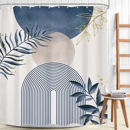 Blue Gray Boho Shower Curtain 72Wx84H Extra Long Dusty Blue Modern Bohemian - Image 2
