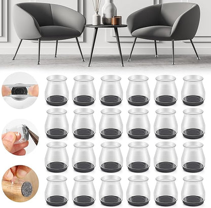 24PCS Upgraded Silicone Chair Leg Floor Protectors by Violibar