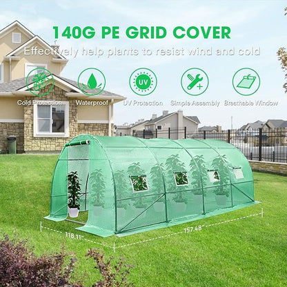 VIVOSUN 13x10x7 Ft. Large Walk in Greenhouse, Garden Plant Hot House - Image 4