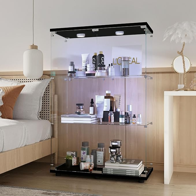 Yoluckea 3-Tier Glass Display Cabinet by Yoluckea
