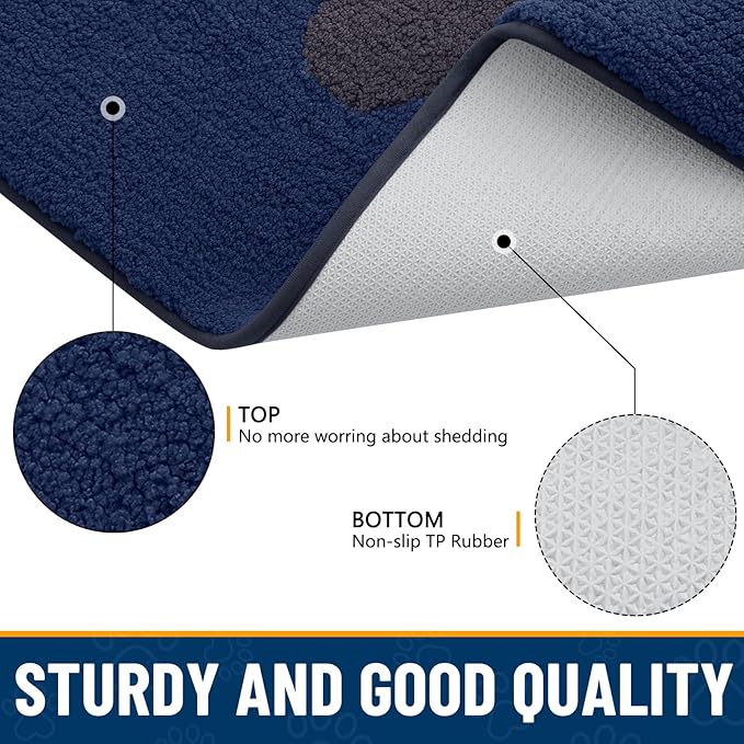 Smiry Dog Door Mat for Muddy Paws, Absorbs Moisture and Dirt, Low-Profile - Image 6