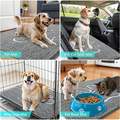 OLANLY Dog Door Mat for Muddy Paws 36x24, Paw Print Design, Absorbs Moisture - Image 7