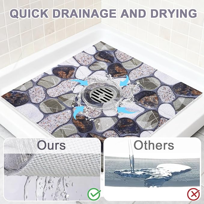 Square Shower Mat Non Slip: 36x36 Inch Extra Large Shower Mats - Image 5