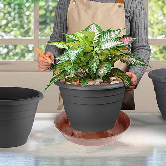 4 Pack Plant Saucer 12 inch, 8 10 14 17 inch, Plant Stand Plastic Plant Saucers - Image 6