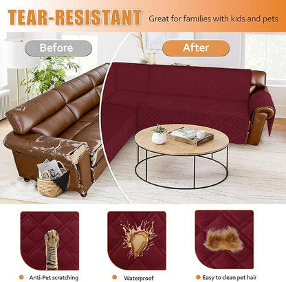 Arfntevss Waterproof Sectional Couch Covers L Shape Washable Velvet Sofa Cover - Image 6