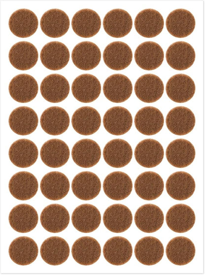 48 Pcs Brown Felt Cabinet Door Pads, 1/2 Inches Diameter Self Adhesive Felt by salbsever