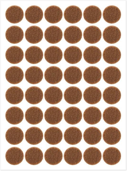 48 Pcs Brown Felt Cabinet Door Pads, 1/2 Inches Diameter Self Adhesive Felt by salbsever