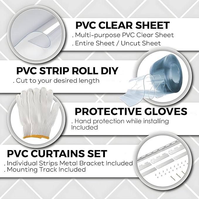 Clear PVC Smooth Plastic Strip Door Curtain Kit Standard 7x1200 Waterproof - Image 2