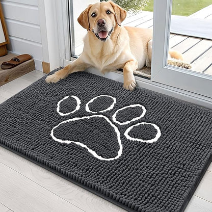 OLANLY Dog Door Mat for Muddy Paws 35x24, Paw Print Design, Absorbs Moisture by OLANLY
