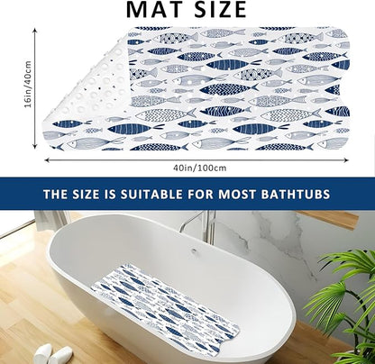 Fish Bathtub Mat Non Slip, Boho Baby Bath Mat - Image 3