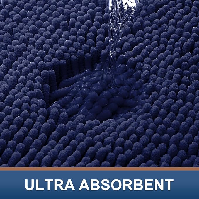 Smiry Luxury Chenille Toilet Rugs U-Shaped 24x24, Soft Absorbent Non-Slip - Image 4
