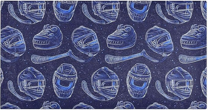 Ice Hockey Pattern Blue Decorative mat Non Slip Anti Mold Washable Rugs by Unknown
