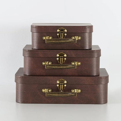 SLPR Paperboard Suitcases Set of 3, Nesting Luggage Decorative Mache Boxes - Image 2