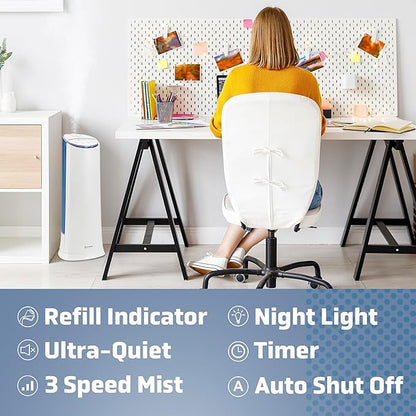 PureGuardian Ultrasonic Cool Mist Humidifier, 100 Hrs. Run Time, 1.5 Gallon Tank - Image 3