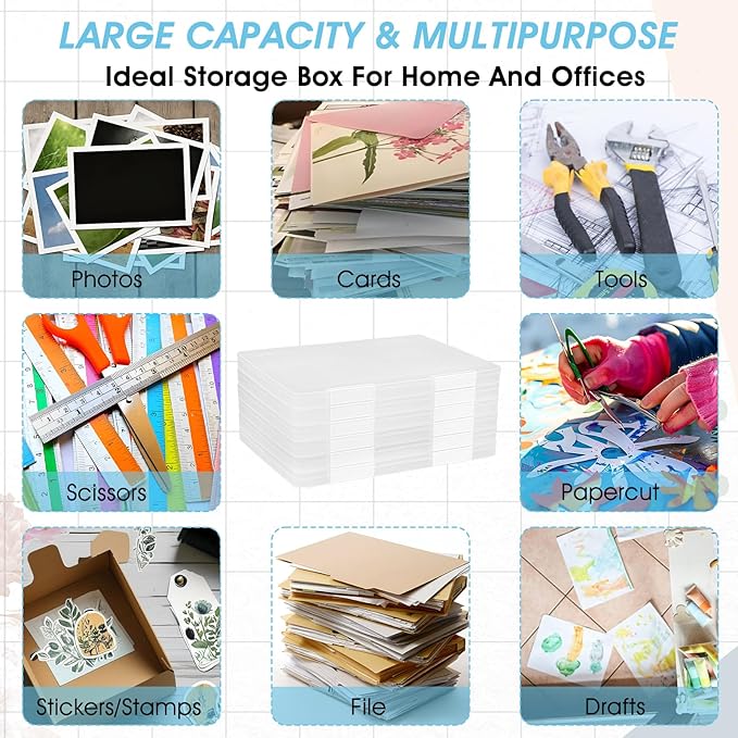 6 Pack A4 File Portable Project Case, Plastic Storage Box - Image 6