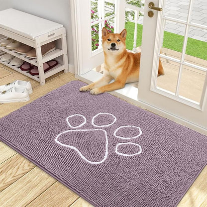 OLANLY Dog Door Mat for Muddy Paws 48x30, Paw Print Design, Absorbs Moisture by OLANLY