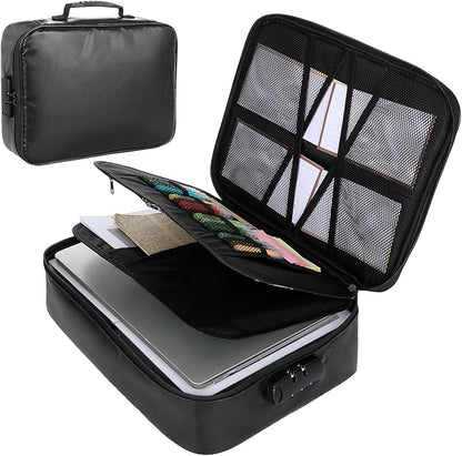 Fireproof Document Box with Lock, Waterproof File Organizer Portable Travel - Image 8