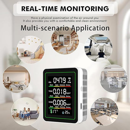 Professional Indoor Air Quality Monitor, 5 in 1 Portable Smartair Quality Tester - Image 3