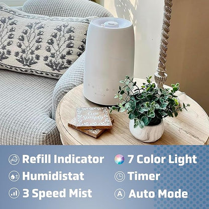 PureGuardian 30-Hour .50 Gallon Top Fill Cool Mist Ultrasonic Humidifier - Image 3