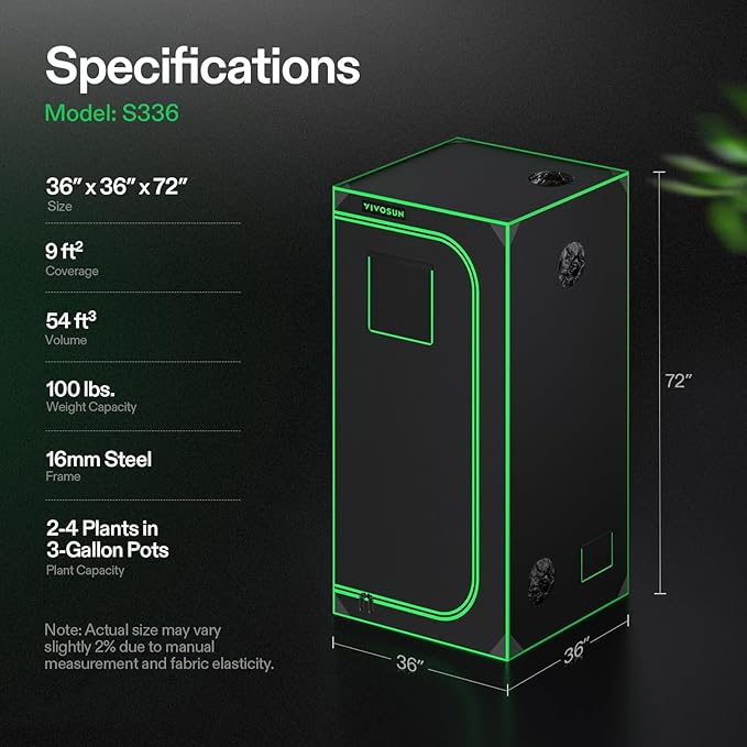 VIVOSUN S336 3x3 Grow Tent - Image 7