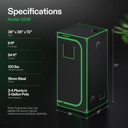 VIVOSUN S336 3x3 Grow Tent - Image 7