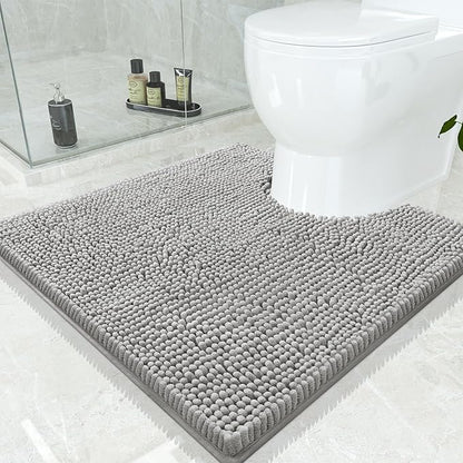 Smiry Luxury Chenille Toilet Rugs U-Shaped 24x24, Soft Absorbent Non-Slip by Smiry