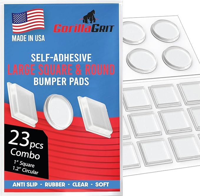 1 Inch Clear Adhesive Bumpers Combo Pack by GorillaGritBumpers