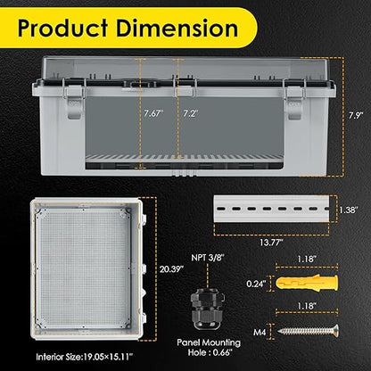 Waterproof Electrical Junction Box Outdoor, IP67 ABS Plastic Weatherproof - Image 3