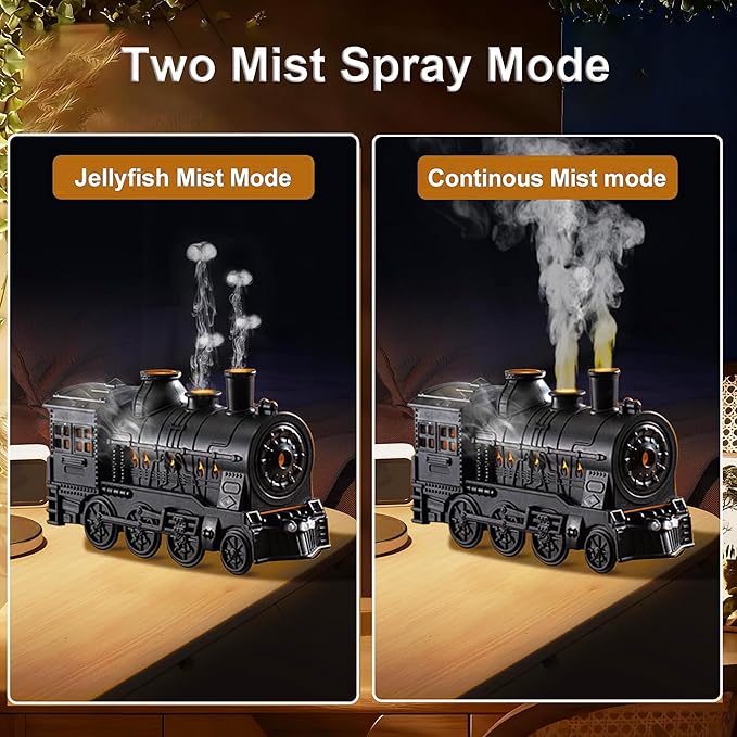 Valentine's Day Train Humidifier 300ml, Dual Mist Outlets Cool Mist Diffuser - Image 2
