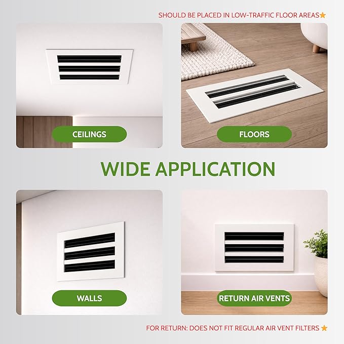 Modern Air Vent Cover 12x6 – Aluminum Linear Slot Diffuser, Decorative White - Image 7