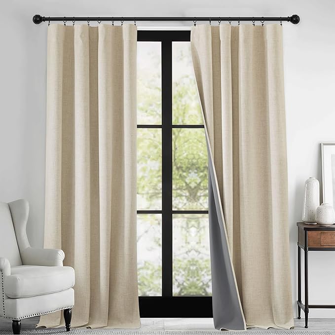 RYB HOME Warm Sand 100% Blackout Curtains - Image 2