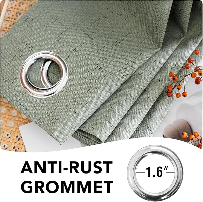 H.VERSAILTEX White Linen Blackout Curtains Durable Thick Textured Linen Look - Image 7