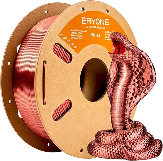 ERYONE Silk PLA Filament for 3D Printer, 1.75mm +/- 0.03mm, Silk Copper by ERYONE