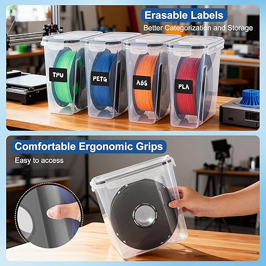 3D Printer Filament Dry Box, Transparent Dust-Proof Organizer - Image 3