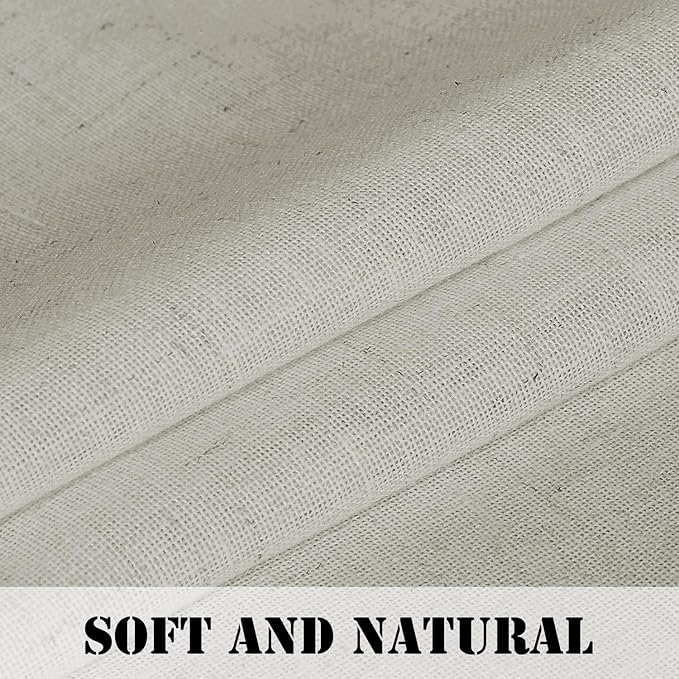H.VERSAILTEX Linen Curtains Elegant Natural Linen Semi Sheer Curtains Energy - Image 4