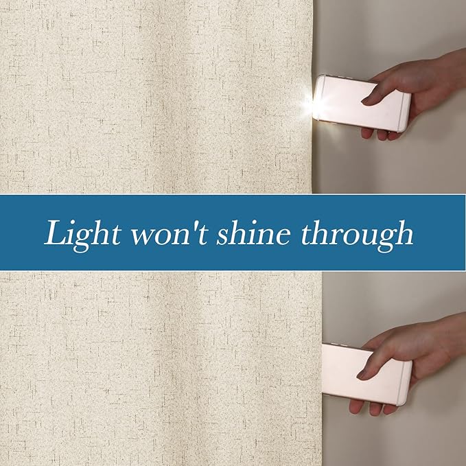 H.VERSAILTEX Linen Blackout Curtains Durable Thick Textured Linen Look 100% - Image 7
