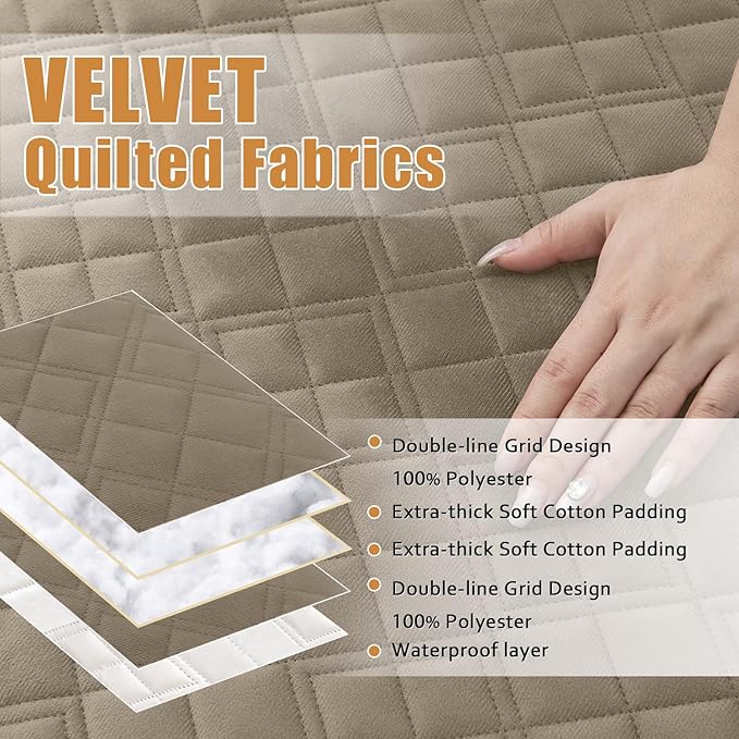 Arfntevss Waterproof Sectional Couch Covers L Shape Washable Velvet Sofa Cover - Image 3