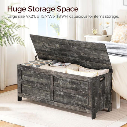 Storage Chest, 47.2” Large Toy Chest, Entryway Storage Trunk, Storage Bench - Image 7