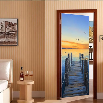 3D Door Stickers, Peel and Stick Vinyl Wallpaper, Self-Adhesive Mural Door Cover - Image 7