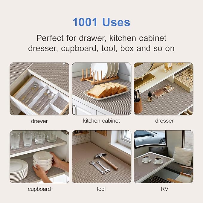 Shelf Liner Non Adhesive Cabinet and Drawer Liner, Upgrade Durable Folded Slip - Image 2