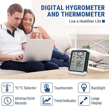 ThermoPro TP55 Digital Indoor Hygrometer Thermometer, 4-Inch - Image 2
