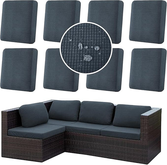 8Pcs Stretch Couch Cushion Covers, Water Resistant Outdoor Sofa Cuhsion Cover by CALBODE