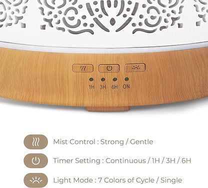 Earnest Living Essential Oil Diffuser White Ceramic Diffuser 500 ml Timers - Image 3