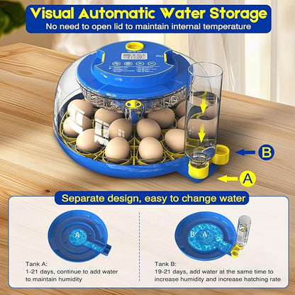 Egg Incubator for Hatching Chicks, 18 Eggs Automatic Egg Turner Multifunctional - Image 4