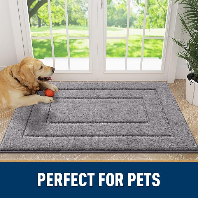 Smiry Dog Door Mat for Muddy Paws, Absorbs Moisture and Dirt, Low-Profile - Image 7