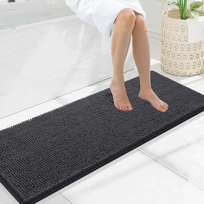 Smiry Luxury Chenille Bathroom Rugs 47x17, Extra Soft and Absorbent Shaggy Bath by Smiry