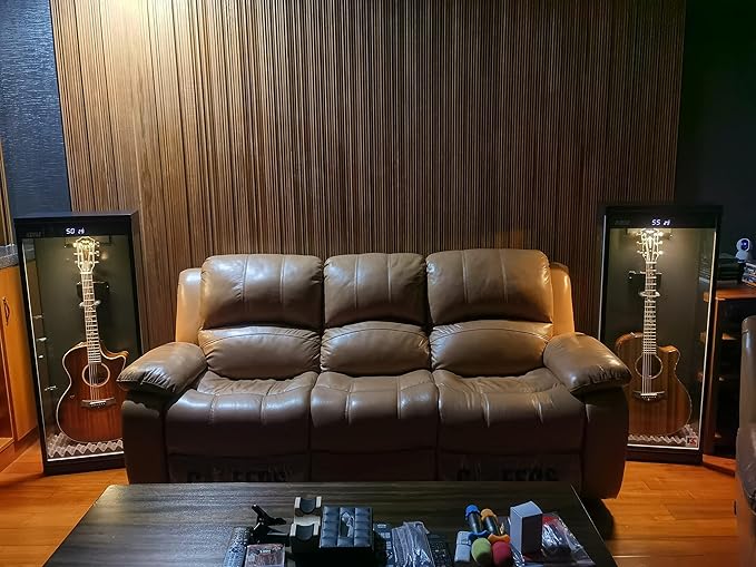 Guitar Display Case with Humidity Control, 270° Tempered Glass - Image 7