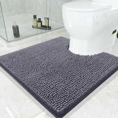 Smiry Luxury Chenille Toilet Rugs U-Shaped 24x24, Soft Absorbent Non-Slip by Smiry